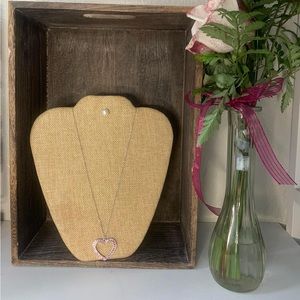 Pink Gem Heart Long Necklace